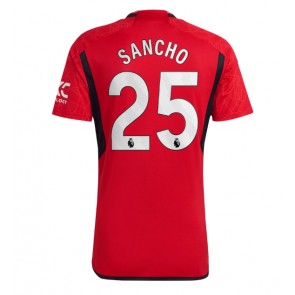 Lacne Muži Futbalové dres Manchester United Jadon Sancho #25 2023-24 Krátky Rukáv - Domáci